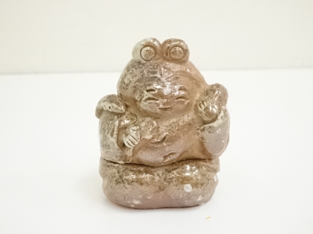  信楽焼　五代　高橋楽斎造　干支巳香合（共箱）